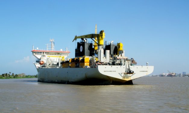 Remover 100 mil métros cúbicos de sedimentos, meta de graga belga ‘Bartomeu Dias’