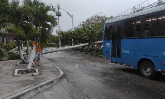 12 horas sin luz porque un bus tumbó un poste