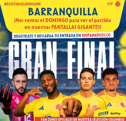 ‘Fan Zone’ en el Malecón del Río para ver la final Colombia va Argentina