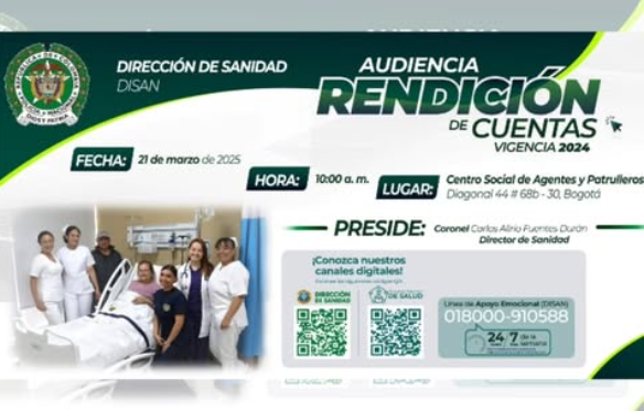 Dirección de Sanidad de la Policía Nacional hará su rendición de cuentas el 21 de marzo