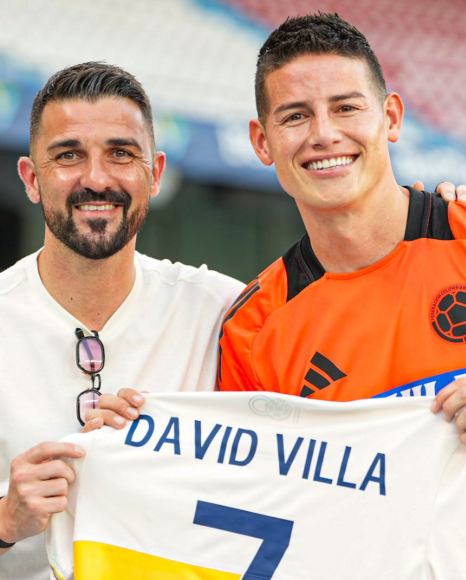 Villa vibra en Colombia: Reencuentro con James y admiración por Díaz