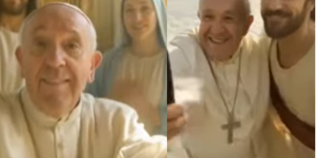 Encuentro celestial entre Jesús y el papa Francisco