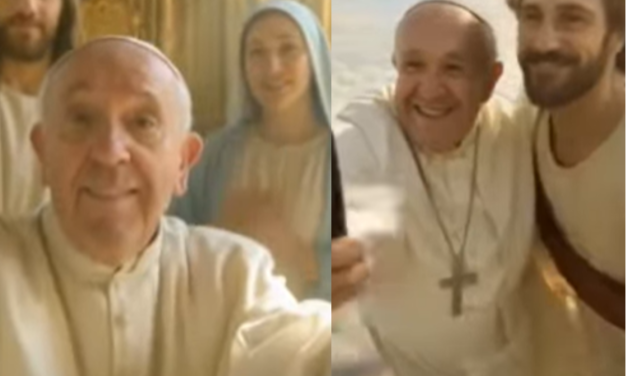 Encuentro celestial entre Jesús y el papa Francisco