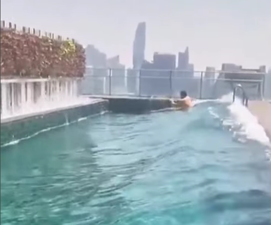 Impactante momento del temblor en Mandalay: piscina en rascacielos se sacude violentamente
