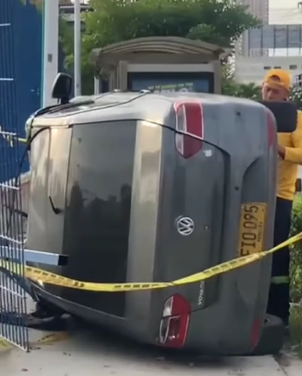 Aparatoso accidente cerca del Patinódromo deja un conductor herido en Barranquilla