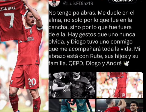 «Me duele en el alma»: Luis Díaz despide con dolor a Diogo Jota