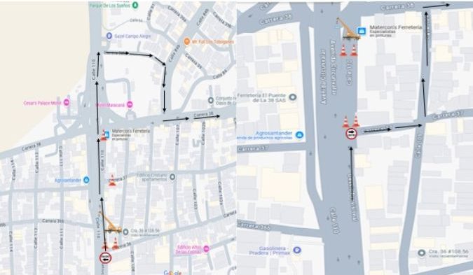 Anuncian cierres viales por obras en la glorieta de la Circunvalar con carrera 38