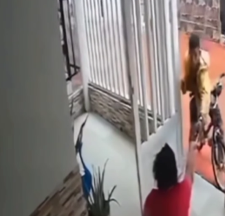Hombre en bicicleta asalta a mujer en la terraza de su casa