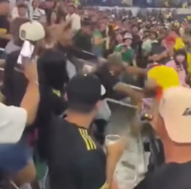 Pelea entre hinchas empaña la goleada de Colombia sobre México