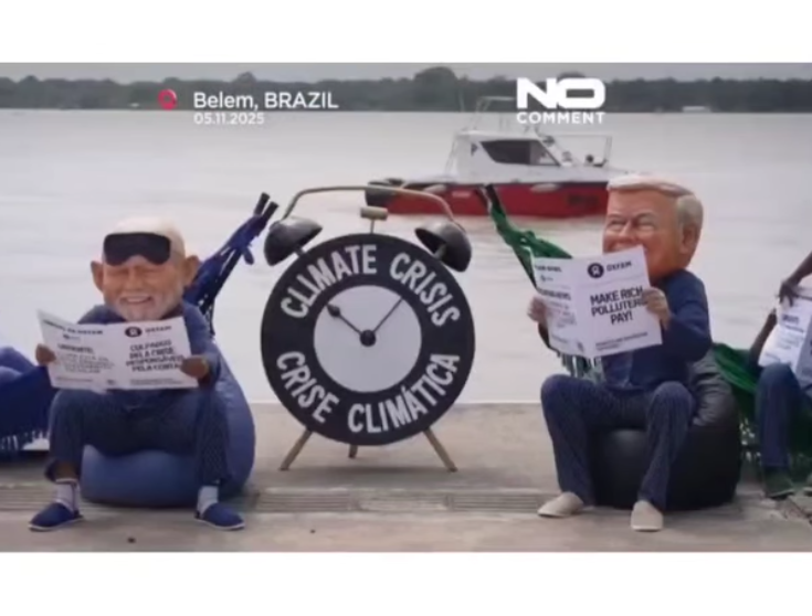 Activistas irrumpen en la COP30 con impactante performance: “Es hora de actuar, no de dormir”