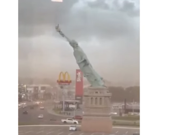 Fuertes vientos derriban réplica de la Estatua de la Libertad en Brasil