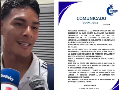 Polémica en Junior por investigación a Jannenson Sarmiento