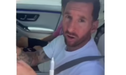 Le salió la laiminita de Messi y Messi en persona