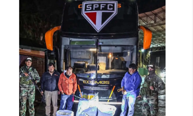 Bus que transportaría al São Paulo fue detenido con 86,5 kilos de marihuana
