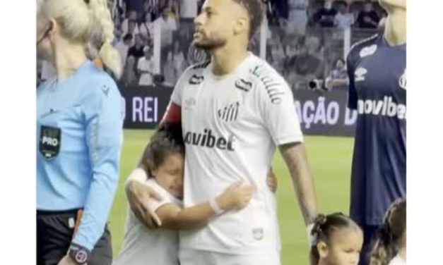 “No me quería soltar”: la emoción de una pequeña al salir a la cancha con Neymar
