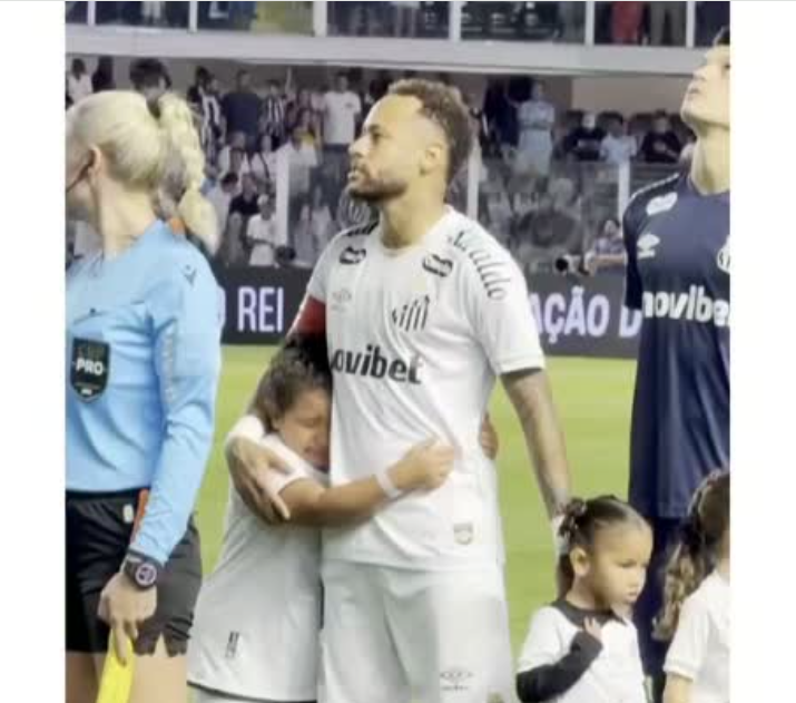 “No me quería soltar”: la emoción de una pequeña al salir a la cancha con Neymar